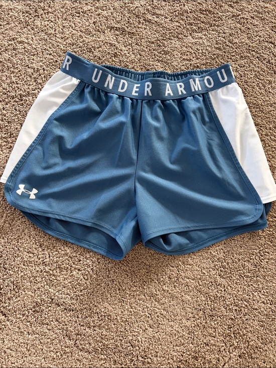 Under Armour Pants - Under Armour Blue and White Women's Athletic Shorts